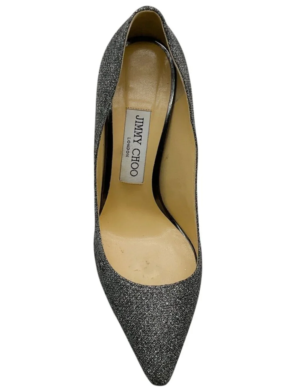 Jimmy Choo Silver Pewter Shimmer Pumps